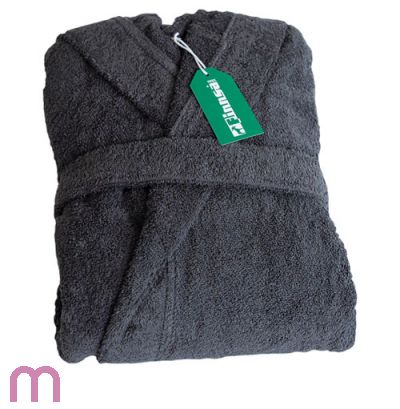 Frottee-Bademantel mit Kapuze - anthrazit