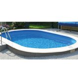Beckenrandsteine Weiß, für 4,20 x 8,20 m Ovalformbecken